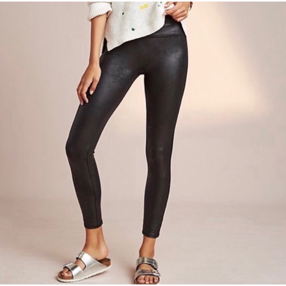 SPANX Faux Leather Shiny Black Leggings